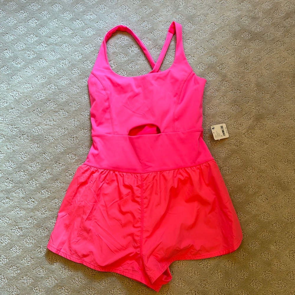 Free people flamingo, fizz, cotton, romper size, medium NWT